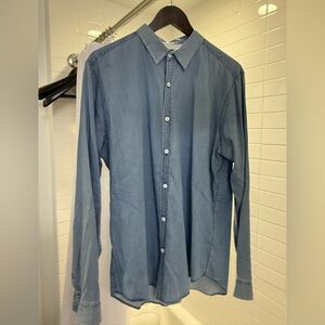 Theory Light Blue Casual Button Down Shirt